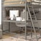 Flash Furniture Riley Loft Bed Frame w/Desk, Full Size Wooden Bed Frame w/Guard Rails & Ladder - Light Gray MH-LBD5-LGY-F-GG - alternate 7